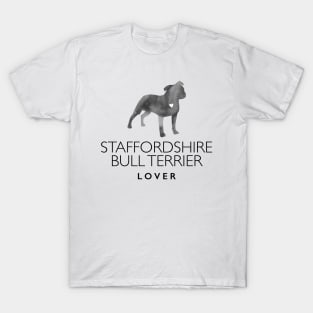 Staffordshire Bull Terrier Lover Gift - Ink Effect Silhouette T-Shirt